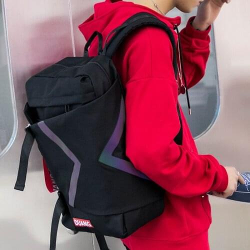 Street Fashion 15 inch Computer Backpack Laser Reflective 13 14 Inch Lapotp Backpack Men Women Students Big School Computer Bag