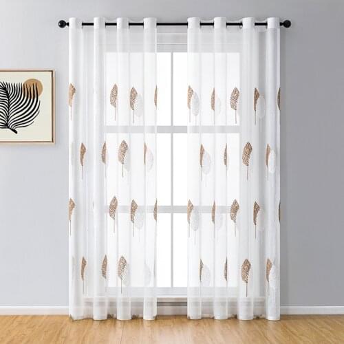 Modern Pastoral Simple Gauze Curtain Speed European Double-sided Embroidered Double-leaf Window Screen for Living Room Bedroom