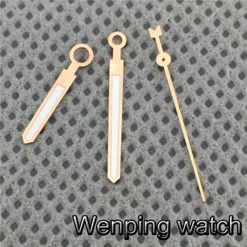 Rose Gold Watch Hands Luminous Marker Fit Miyota 8205 8215 821A 82 series Mingzhu DG 2813 3804 Movement