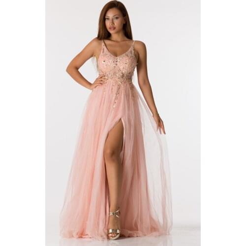 SHECCA (63049) Evening Dress Deep V Neck Tulle