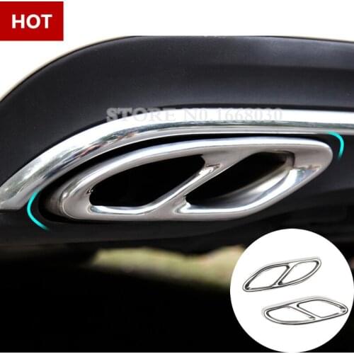 Rear Exhaust Muffler Tail Pipe Cover 2pcs For Benz B-Class W246 B200 2015-2018 Car accesories interior Car decoration