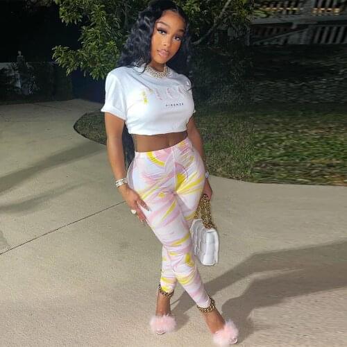 Aesthetic Print Streetwear Women Legging Fashion High Waist Skinny Bodycon Trouser Hipster Female Push Up Party Clubwear Pants