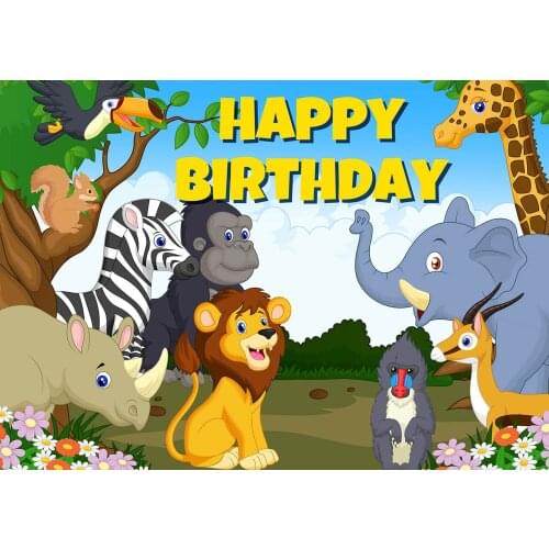 Animal world children newborn photo background studio photo background, birthday party background