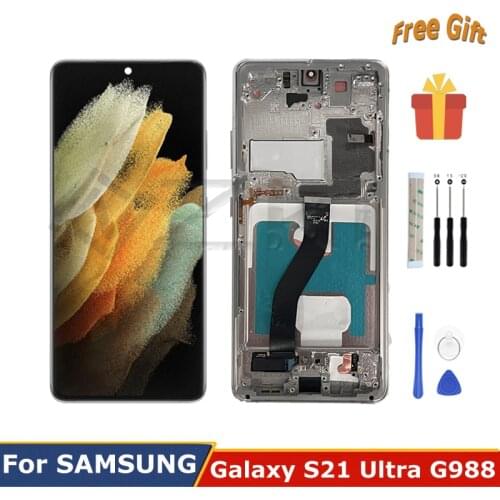6.8'' Digitizer Assembly AMOLED for Samsung Galaxy S21 Ultra 5G Display LCD Touch Screen G998 G998w G998f With Frame Repair Tool