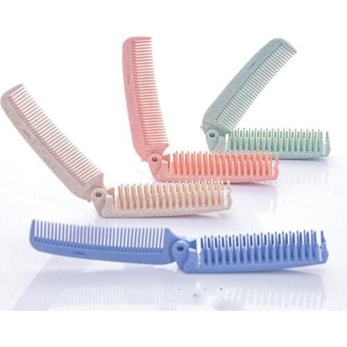 1 Pcs Foldable Hair Comb Brush Anti-static Hairbrush Portable Travel Hair Brush Wheat Straw Folding Hairdressing Styling Tool