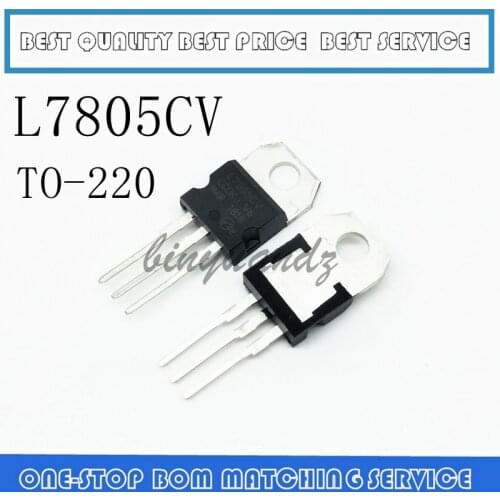 100pcs/lot NEW L7805CV TO-220 L7805 7805 POSITIVE VOLTAGE REGULATORS 5V