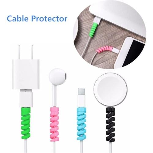 2pcs Cable Protector Silicone Bobbin Winder Wire Cord Organizer Cover For Apple Iphone Xiaomi USB Charger Cable Cord