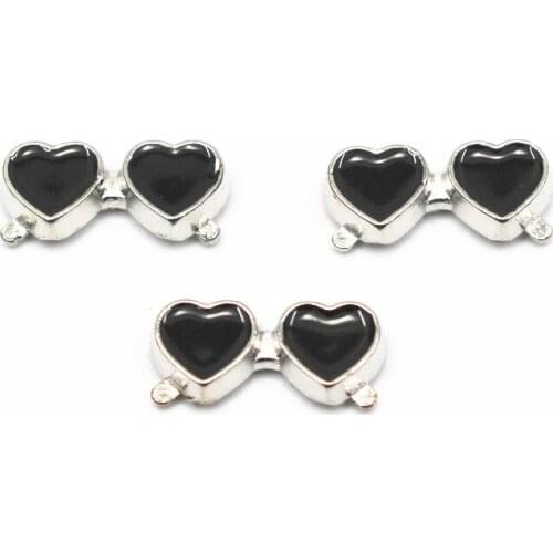 20Pcs/Lot Black Glasses Alloy Floating Charms Hand-made DIY for Glass Lockets