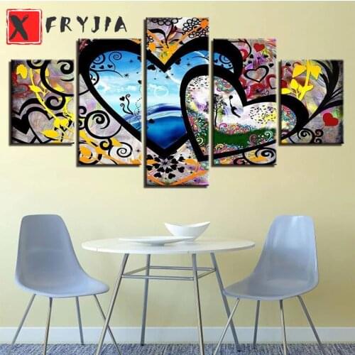 5pcs 5d full square & round Abstract Hearts & Love 5d diamond painting 5d diy diamond embroidery painting cross stitch decor