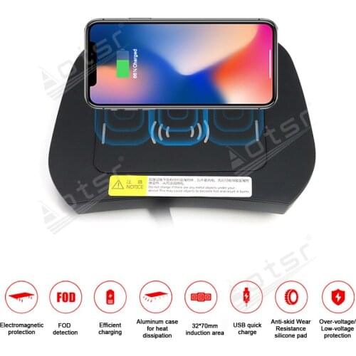QI Car Wireless Charger For HYUNDAI New SantaFe 2015 - 2017 Intelligent Infrared Fast Charging for iPhone Samsung Huawei