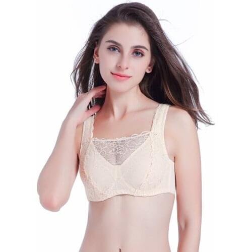 Crossdresser Breast Form Pocket Bra for Women Men Mesh Fake Boobs Bra Drag Queen Fake Silicone Breast Form Bra ABCD Cup