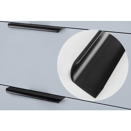 Black Gold Hidden Handles Zinc Alloy Kitchen Cupboard Pulls Drawer Knobs Bedroom Door Furniture Handle Hardware