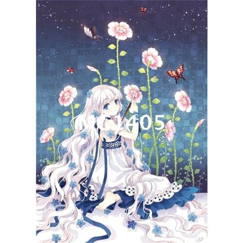 Girl and butterfly The wooden puzzle 1000 pieces ersion jigsaw puzzle white card adult childrens educational toys