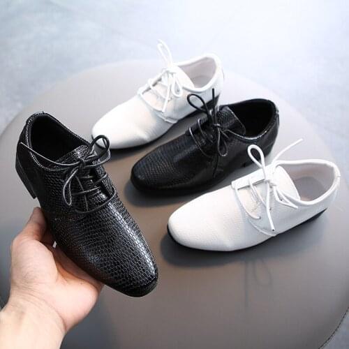 1 2 3 4 5 6 7 11 12 Year Kids School Dance Leather Shoes For Toddler Boys ChildrenS Shoes Spring 2021 Dress Black White Wedding