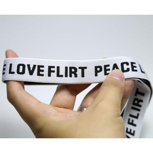 10mm 15mm 20mm 25mm bra elastic band underwear elastic webbing DIY accessories straps 10meters/lot black white with words