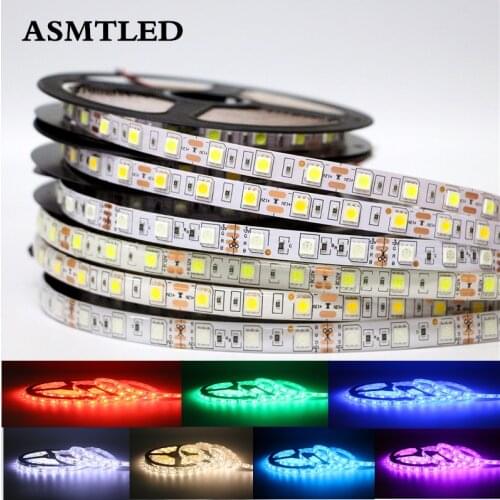 1M 2M 3M 4M 5M SMD 5050 White/Warm white /RGB Flexible LED Strip light 12V 60Leds/m Not-waterproof / Waterproof LED Lamp String