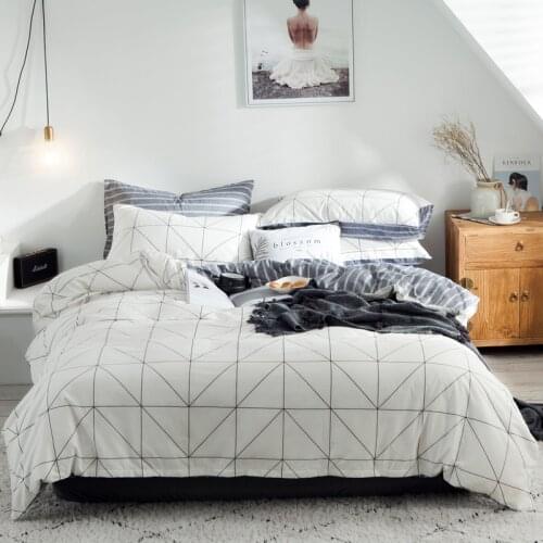100% Cotton bedding set White Luxury bed linen Twin Queen Full King Size Duvet cover&Pillowcase