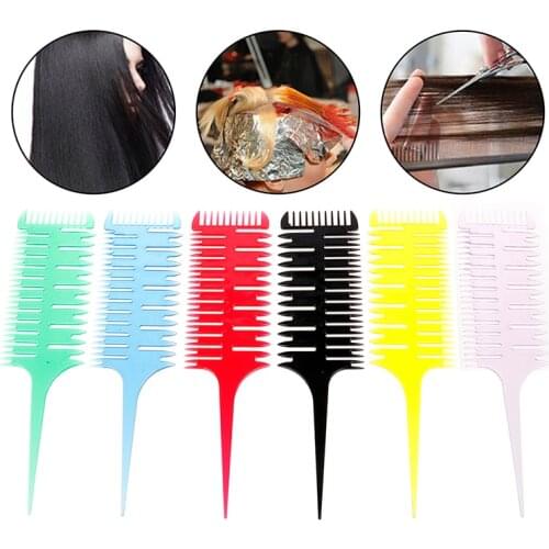 Hair Dyeing Comb 3-Way Tail Tip Hair Coloring Comb Soft Nylon Hair Salon Hair Dye Brush For Hairdressing Styling Tool