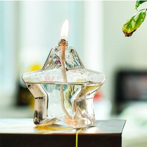Creative Star Shaped Glass Oil Lamp Wedding Decoration Handcraft Glass Candle Holder Friend Gift Glass Candle Holder