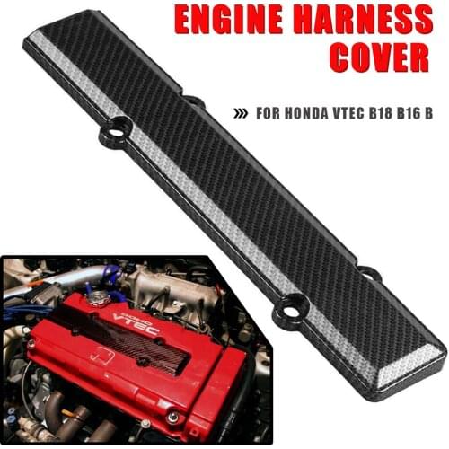 Look Valve Cover Spark Plug Insert For Honda VTEC B18 B16 B Series Carbon Fiber Engine Harness Cover auto accessories
