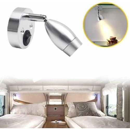 USB Interface Reading Lamp 12V LED Touch Dimming RV Reading Light Led Dimmable Boat Light Wall Mounted RV Trailer Spotlight