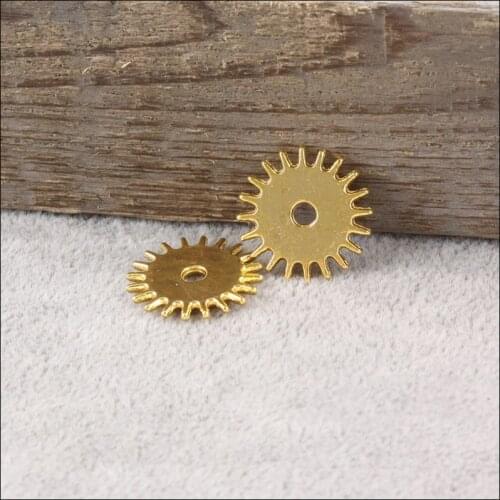 Fashionable 8 Pieces/Lot 17mm*17mm new antique gold color industry charms steampunk gear charm diy jewelry For Jewelry Making