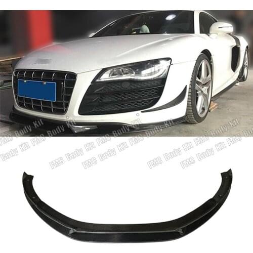 Real Carbon Fiber CF Front Bumper Lip Shovel Spoiler Chin For Audi R8 V8 V10 Coupe Convertible 2 Door 2008-2014