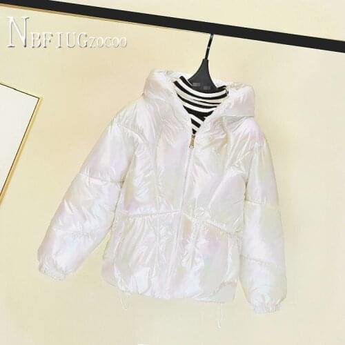 Autumn Winter Korean 2020 New Fashion Women Parkas Glossy Fabric Thick Female Coat