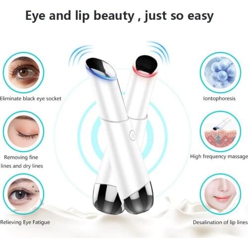 NEW Mini Portable Vibration Facial Eye Massager Wand Heat Therapy Lip Massage Tightening Dark Circles Wrinkle Removal Skin Care