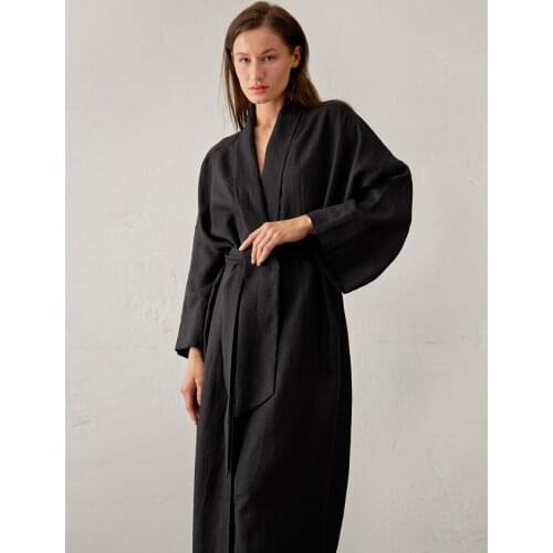 Pure Color Elegant Robes Women Sleepwear Full Sleeve Bathrobe Female Nightwear Lace Up Womens Pajamas Flare Sleeve Robe Nighite