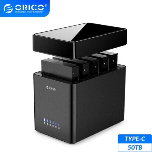 ORICO DS Series 5 Bay 3.5'' Type-C HDD Docking Station Magnetic Support 50TB Max 5Gbps UASP HDD Case 12V Adapter HDD Enclosure