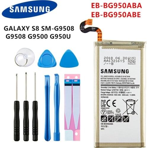 SAMSUNG Orginal EB-BG950ABE EB-BG950ABA 3000mAh Battery For Samsung Galaxy S8 SM-G9508 G950T G950U/V/F/S G950A G9500 G950 +Tools