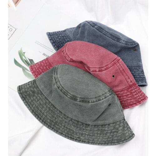 2021 New Bucket Hat Cotton Foldable Double-sided Fisherman Women Cap Men Outdoor Fishing Hiking Sunscreen Sunshade Hat