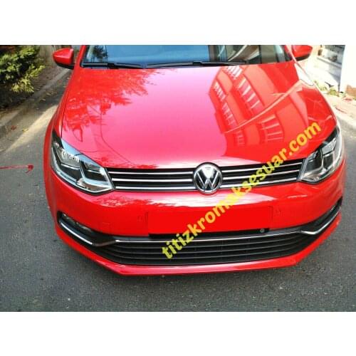 Volkswagen Polo Front Grill Chrome Trim 2010 2011 2012 2013 2014 2015 2016 2017 2018 2019 and 4 Pieces and 2 pcs Car Accessories