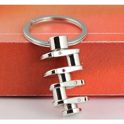 Rotatable Crankshaft Link Mechanism Model Keychain Creative Auto Part Keyring Key Chain Ring Keyfob Car Accessories