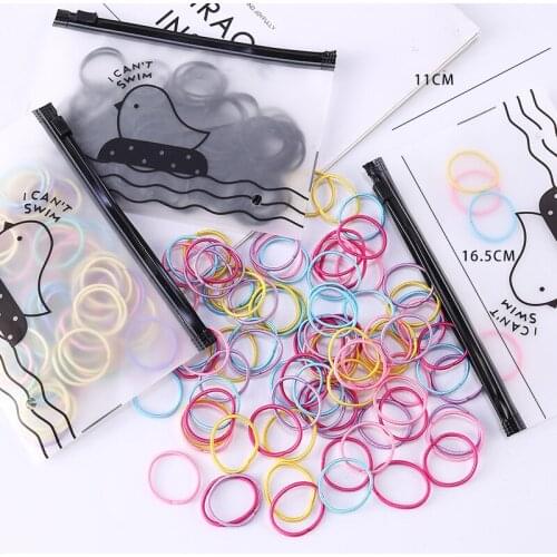 100PCS/Lot Lovely Solid Color Elastic Hair Band For Children Hair Tie Cute Rubber Bands Ponytail Girl Hair Rope Hair Accessories
