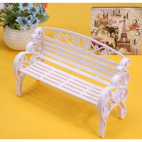 Garden Chair Dollhouse Furniture Miniature Accessories Outdoor Chair Park Bench for Barbie House Garden Play House Toys hot sell