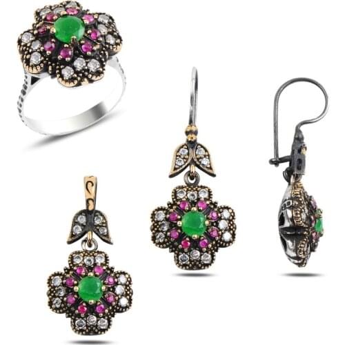 Silver 925 Sterling Zircon Cubic Zirconia Authentic Set