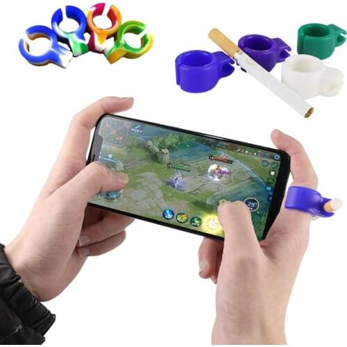 Silicone Smoker Finger Rack Ring Hand Cigarette Holder clip Waterproof camouflage muti color smoking accessories Wholesale