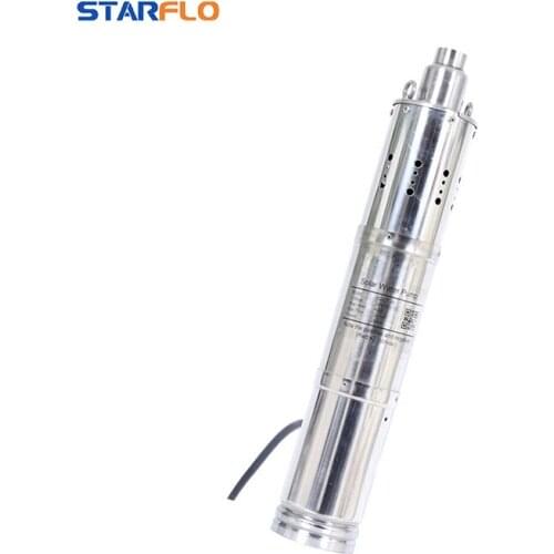 STARFLO 40m max head high flow rate borehole bombas 24V DC solar submersible deep well water pump for agriculture