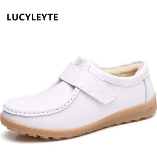 Slope with mother cotton shoes warm winter middle-aged grandmother shoes leather soft bottom lazy pregnant women shoes