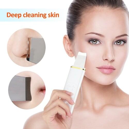 Ultrasonic Skin Scrubber Deep Face Cleaning Machine Peeling Shovel Facial Pore Cleaner Face Skin Scrubber Lift Machine Beauty