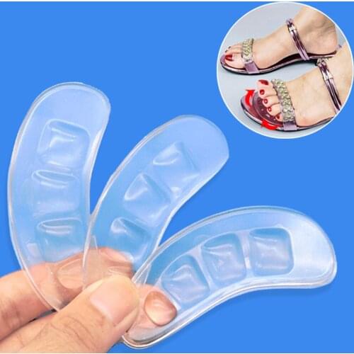 1pair Women Flip Flops Self Adhesive Insert Cushion Patch Support Fashion Forefoot Pad Sandal Gel High Heels Anti Slip Sticker