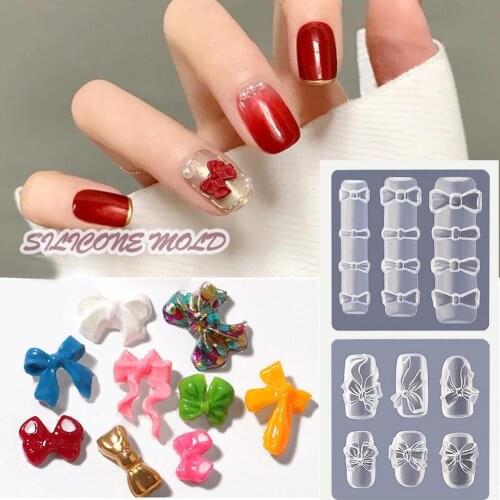 1PCS Nail Art Slices 3D Cute Elegant Patterns Candy Bow ShapesNail Art Phone Home Accessories Decoration