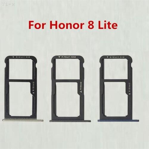 10pcs/lot SIM Card Tray Micro SD Card Holder Slot Adapter Parts For Huawei Honor 8 Lite / P8 Lite 2017