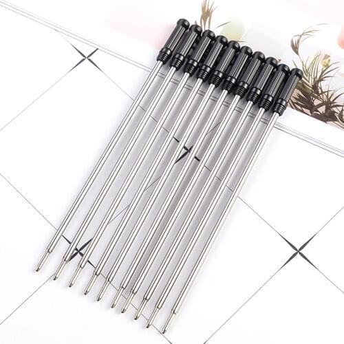 10Pcs New Large Diamond Metal Pen Refill Student Stationery Ballpoint Pen Refill Small Crown Pen Refills Office School Supplies