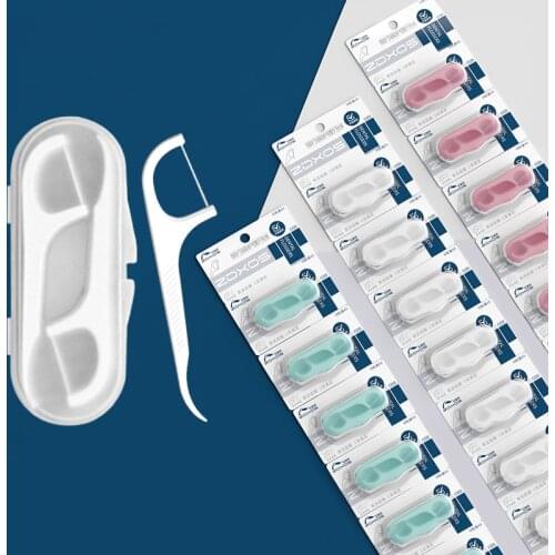 10 Pcs Dental Floss Stick Plastic Toothbrush Toothpicks for Teeth Cleaning Portable Interdental Brush for Travel Dentistry Tool