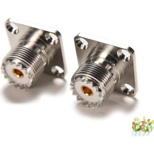 2020 Mount Straight Screwed Coupling Connector SO239 UHF Female 4-Hole Flange Solder Panel