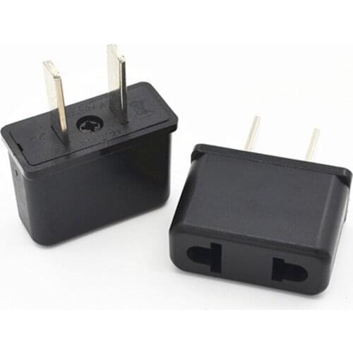 5PCS Black 2pins Copper CE USA eu to us travel charger mini plug adapter american AC electrical power converter plug 6A