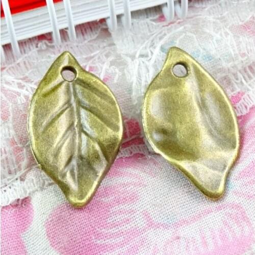 50pcs 13.3*23MM Antique Bronze Plated Tree leaf Charms Zinc Alloy Charms Pendants DIY Jewelry Findings